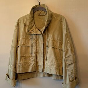 Zara Olive Utility Cropped Jacket